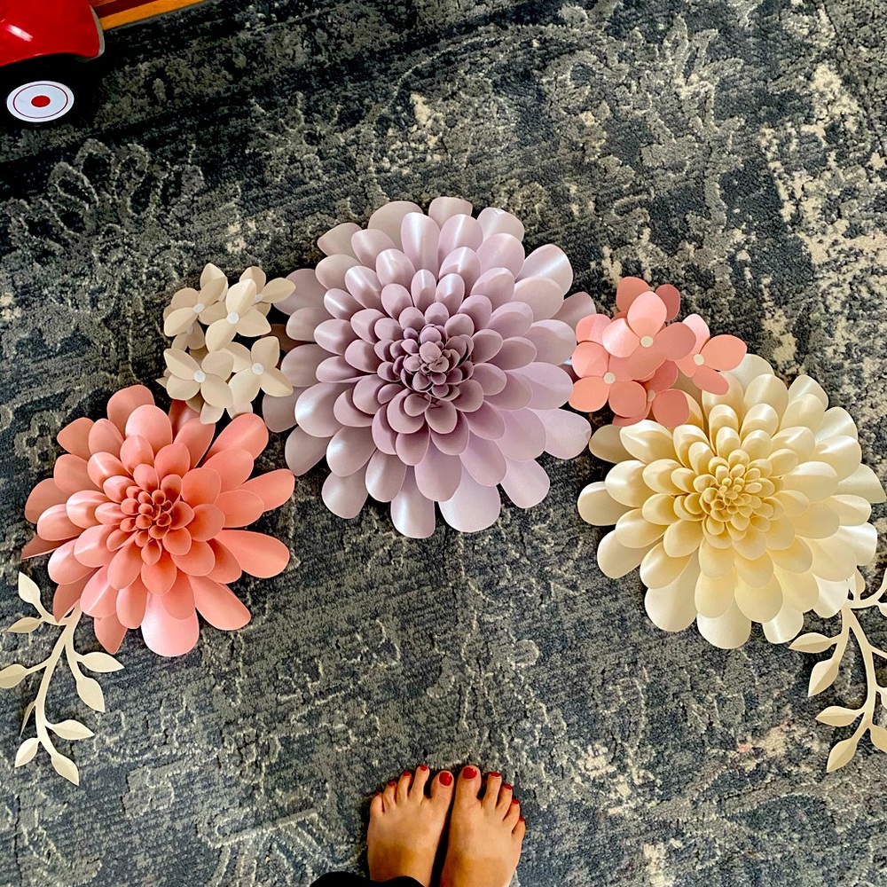 Handmade flowers, Wall decor, Nursery Decor etc